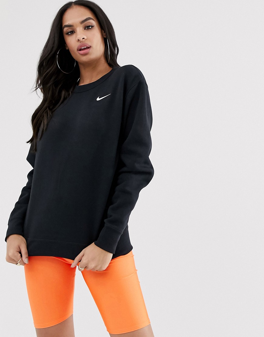 Nike - oversized hættetrøje sweatshirt med mini swoosh-Sort