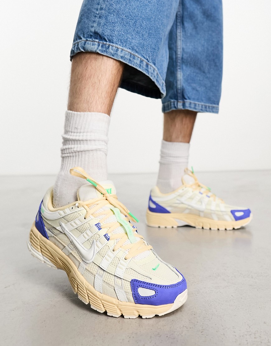 NIKE P-6000 SNEAKERS IN STONE AND BLUE-NEUTRAL