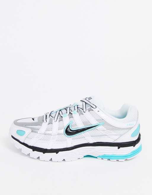 Nike P 6000 Baskets Blanc et cyan