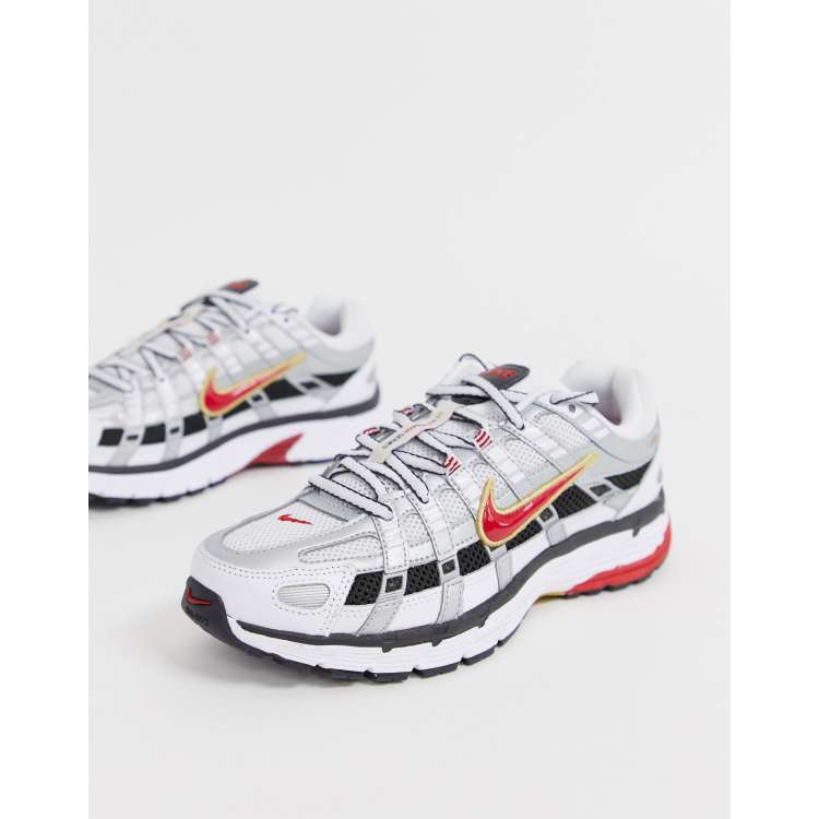 Nike P 6000 Baskets Blanc et rouge ASOS