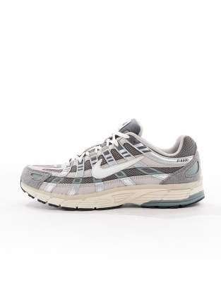 Nike - P-6000 - Baskets mixtes - Gris et blanc cassé-Argenté