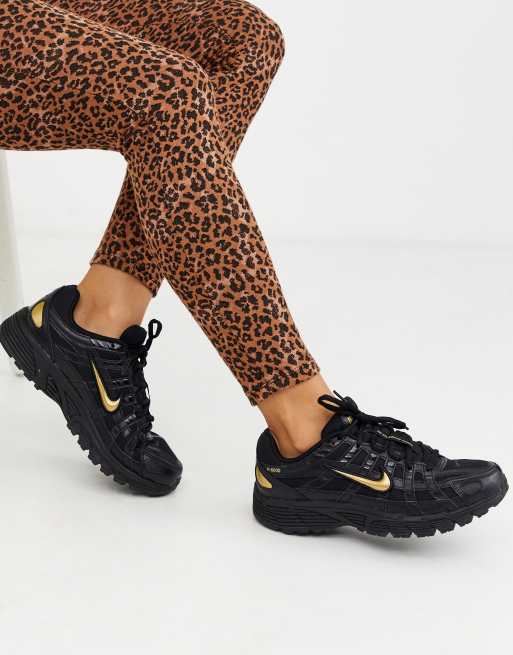 Nike P 6000 Baskets Noir et dor