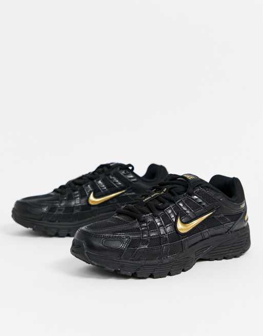 Nike P 6000 Baskets Noir et dor