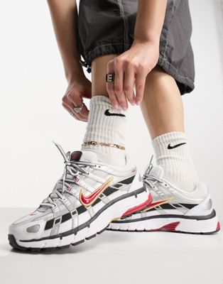 Nike P-6000 trainers in silver and red - ASOS Price Checker