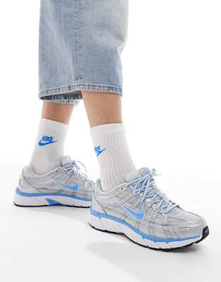 Nike - P-6000 - Baskets unisexes - Bleu et argenté