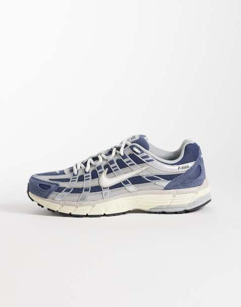 Nike – P-6000 – Blå och grå träningsskor i mocka - view 1
