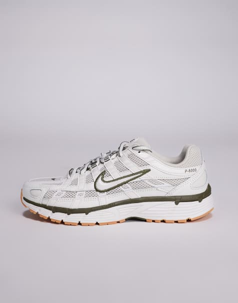 Nike - P-6000 - Offwhite og kakigrønne sneakers - view 1