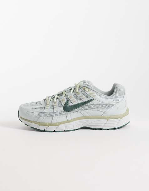 Nike P-6000 Premium trainers in light grey and green - view 1