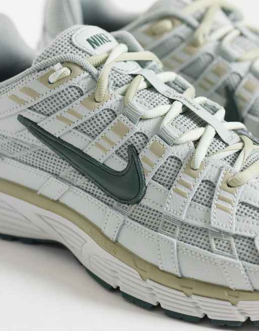 Nike P-6000 Premium trainers in light grey and green, 2 of 5