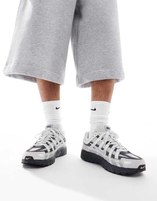 Nike P-6000 premium trainers in white and dark grey ASOS