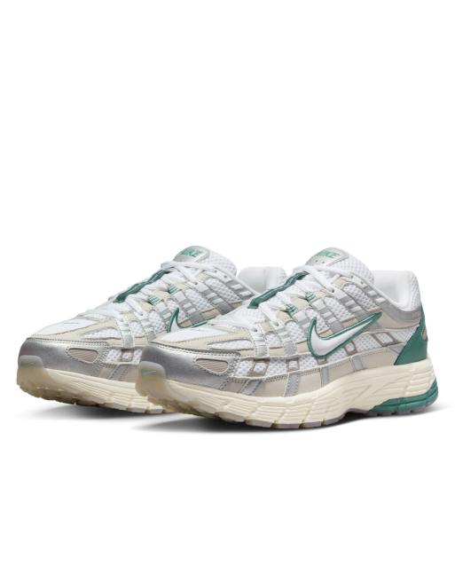 Nike P 6000 PRM sneakers in white and dark green