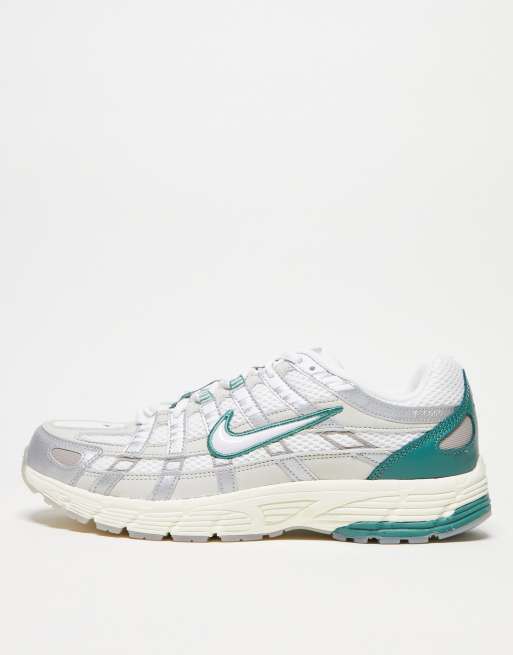  Nike P-6000 PRM trainers in white and dark green