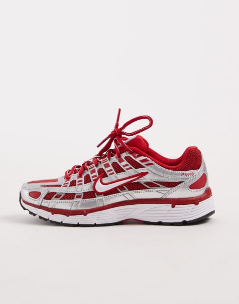 Nike – P-6000 – Silverfärgade och röda sneakers i unisex-modell - view 1