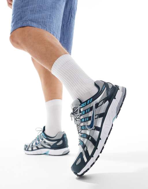 Nike - P-6000 - Sneakers argento e blu navy