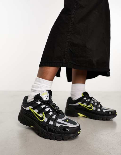 Nike - P-6000 - Sneakers i sort og strømgrøn i unisexstil