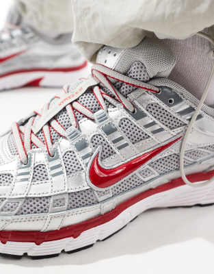 Nike P-6000 sneakers in gray and red