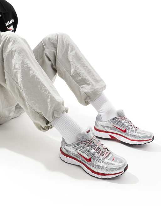 Nike P-6000 sneakers in gray and red
