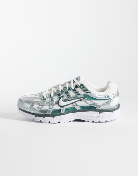 Nike P-6000 sneakers in green and metallic silver - view 1