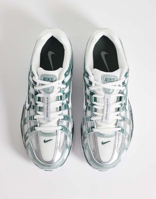 Nike P-6000 sneakers in green and metallic silver , 2 of 5