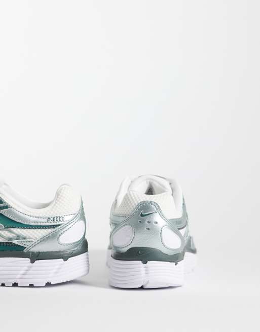 Nike P-6000 sneakers in green and metallic silver , 4 of 5