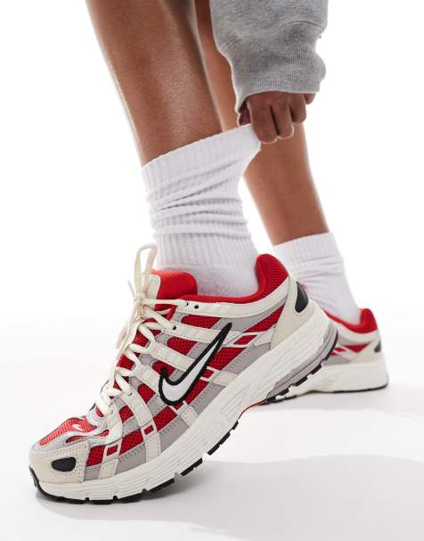 Nike P-6000 sneakers in light gray and red - view 1