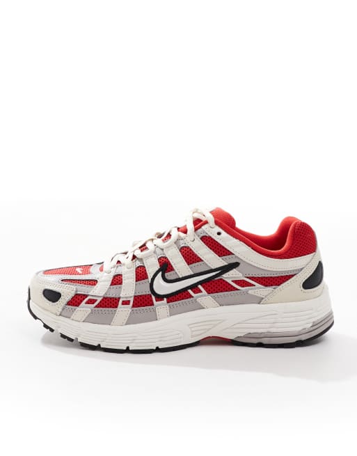 Nike P-6000 sneakers in light gray and red
