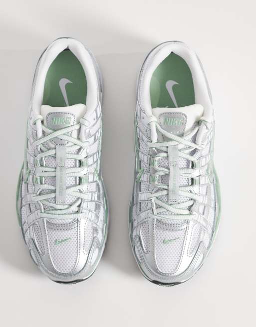 Nike P-6000 sneakers in light green and metallic silver , 2 of 5