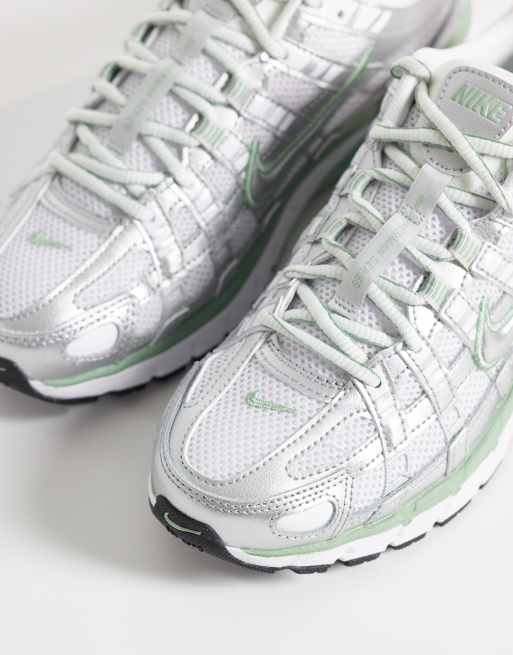 Nike P-6000 sneakers in light green and metallic silver , 3 of 5