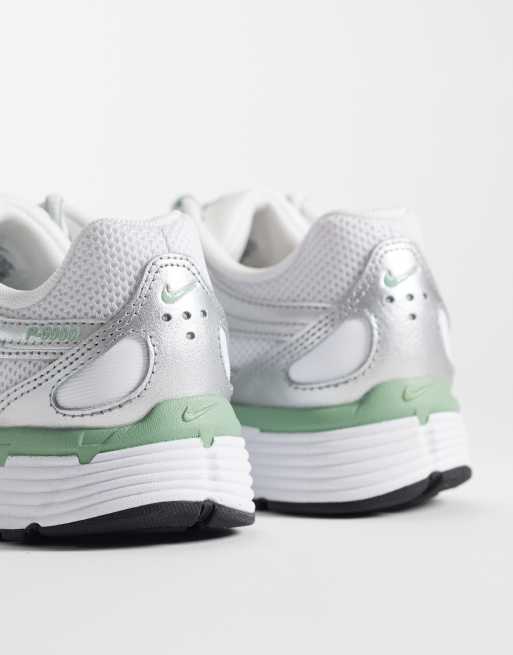 Nike P-6000 sneakers in light green and metallic silver , 5 of 5