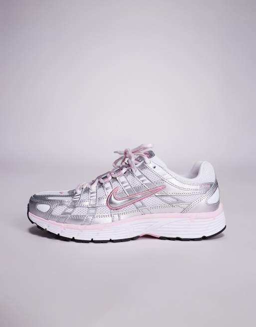 Nike P-6000 sneakers in metallic silver and pink