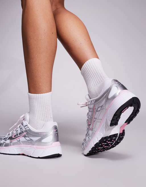 Nike P-6000 sneakers in metallic silver and pink
