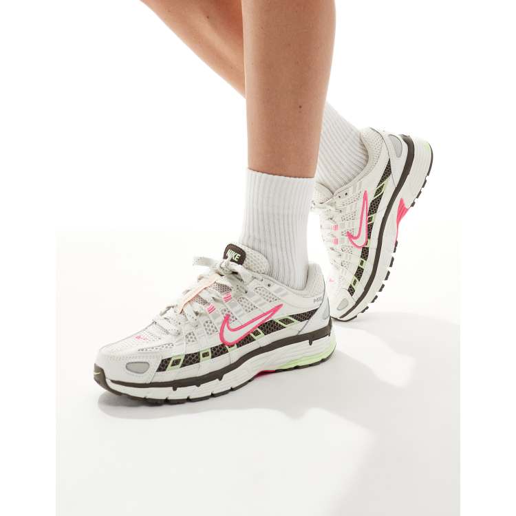 Nike P-6000 sneakers in off white, pink and green | ASOS