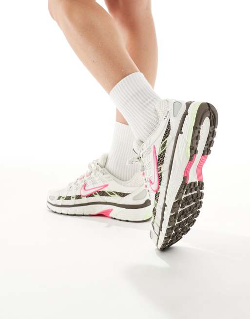 Nike P-6000 sneakers in off white, pink and green, 4 of 5