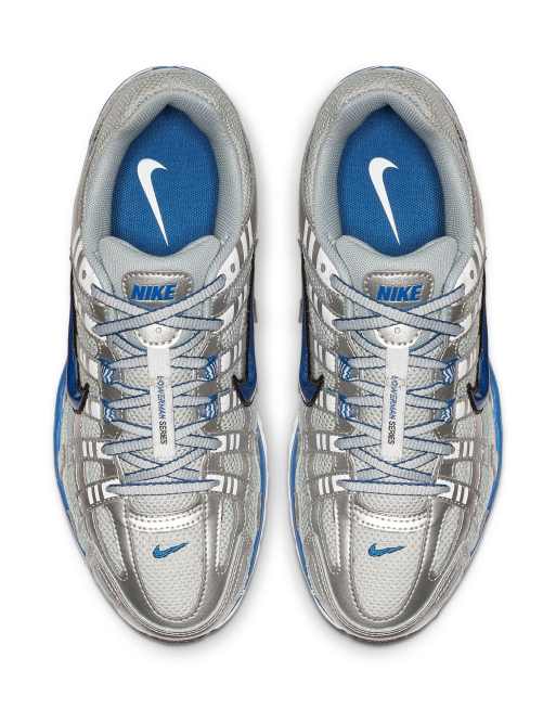 Nike P-6000 sneakers in silver and blue, 2 of 4