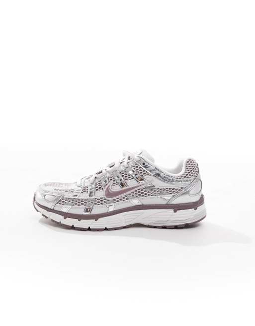Nike P-6000 sneakers in light gray and purple