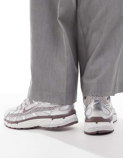 Nike P-6000 sneakers in light gray and purple