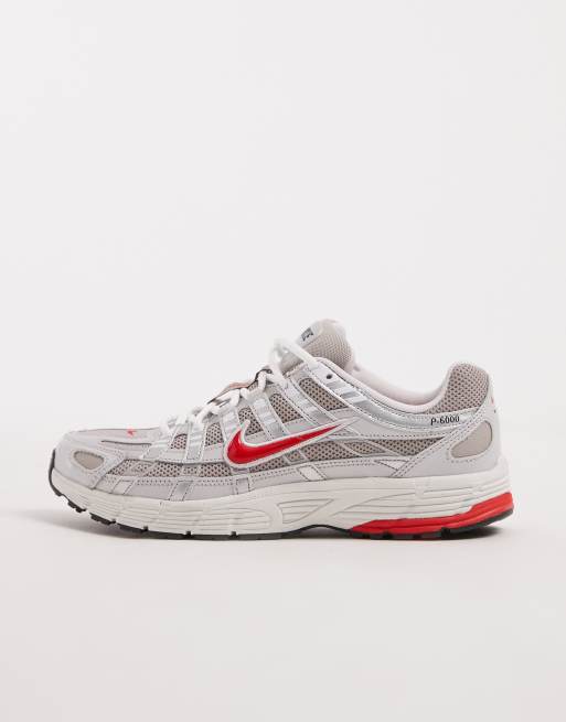 Nike P-6000 sneakers in silver and red, 2 of 5