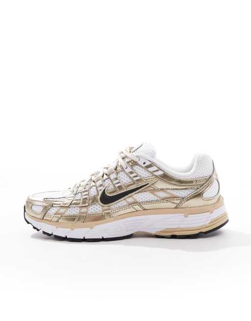 Nike P-6000 sneakers in white and gold
