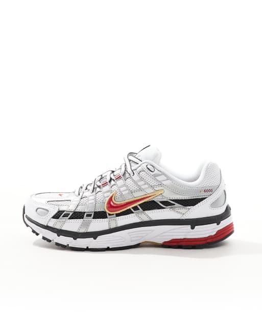 Nike P-6000 sneakers in white and red