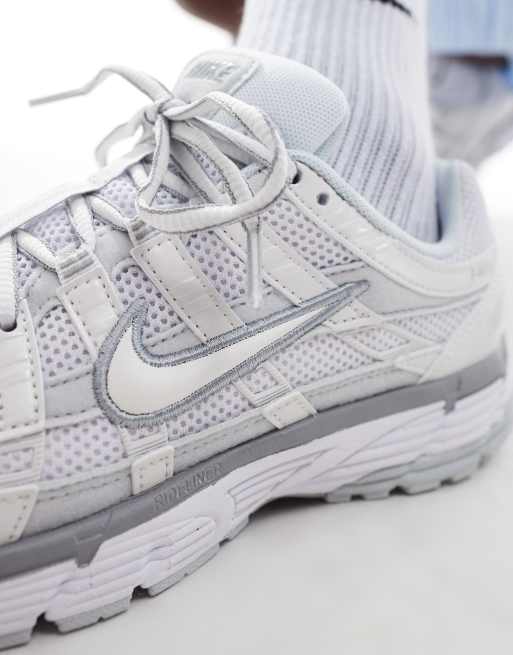 Nike P-6000 sneakers in white and silver