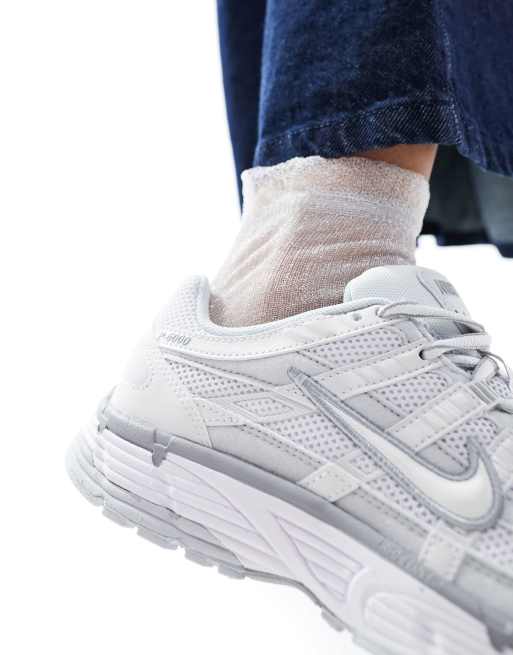 Nike P-6000 sneakers in white and silver
