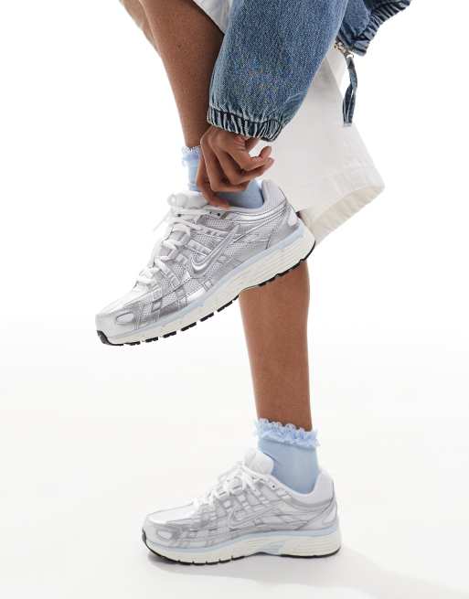 Nike P-6000 sneakers in white, gray and blue
