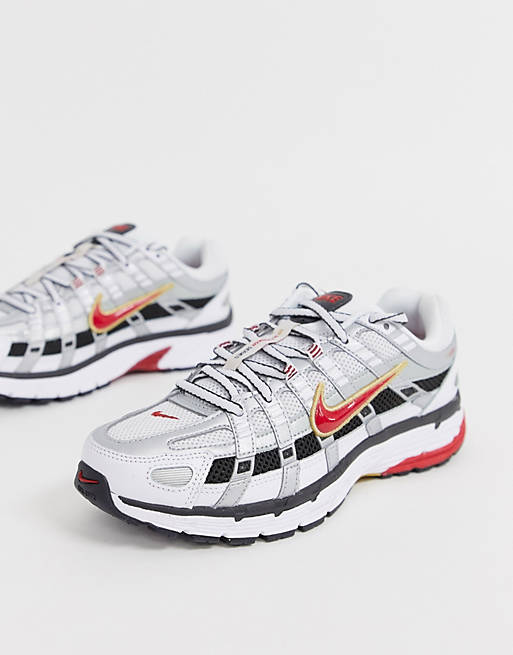 Nike - P-6000 - Sneakers in wit en rood