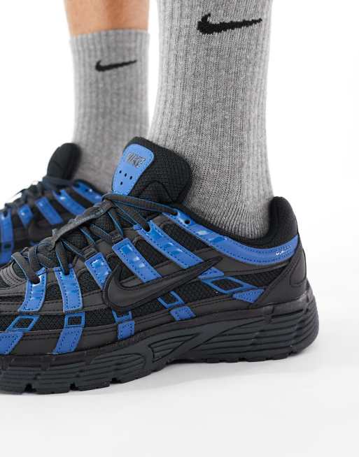 Nike - P-6000 - Sorte sneakers med blå iriserende detaljer, 3 af 5