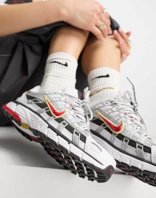 Nike – P-6000 – Srebrno-czerwone buty sportowe, 2 z 4
