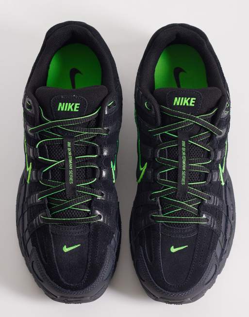Nike P-6000 trainers in black and green , 3 of 5