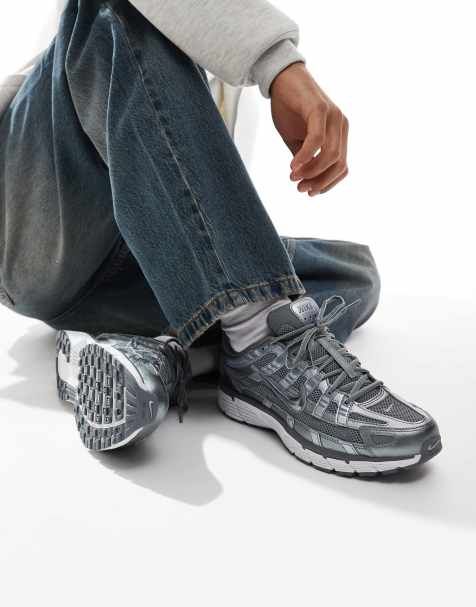 Nike P-6000 trainers in dark grey and silver - view 1