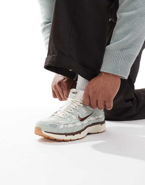 Nike P-6000 trainers in green and brown - view 1