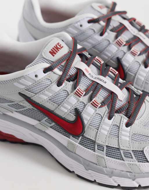 Nike P-6000 trainers in grey and red, 3 of 5