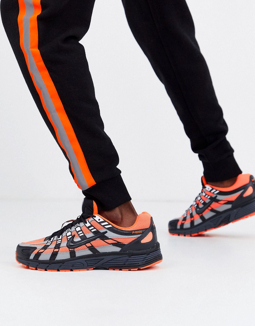 Nike P-6000 trainers in grey/orange CD6404-800